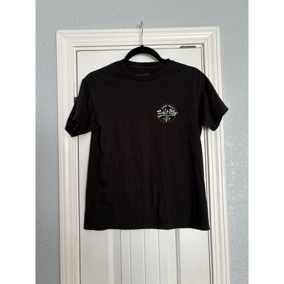 Salt Life T-Shirt Mens Small Black Livin Salty Surf Beach Graphic Tee Short - Picture 1 of 4